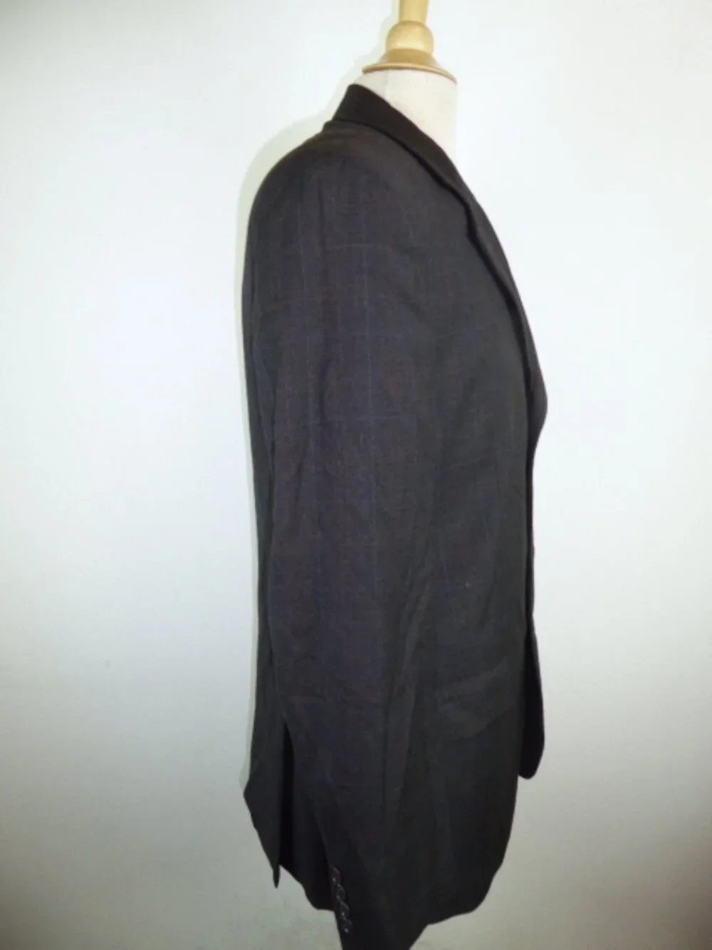 L'OUMO loro piana gray windowpane box plaid blazer jacket 40 i50